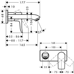 Hansgrohe Metris 110 Mitigeur de lavabo sans tirette ni vidage chromé -  31084000 