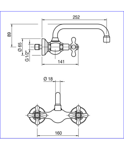 Zazzeri 800 Mélangeur d'évier mural 20020607A00ONON laiton poli