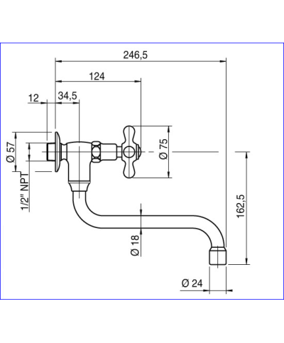 Zazzeri 800 Robinet d'évier mural 20020600A00OLOL laiton verni