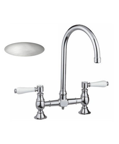 Armando Vicario 400160-101977VA Mélangeur évier 2trous à bec nickel mat