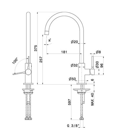 Newform Maki 71820 31 028 Mitigeur cuisine à bec look inox