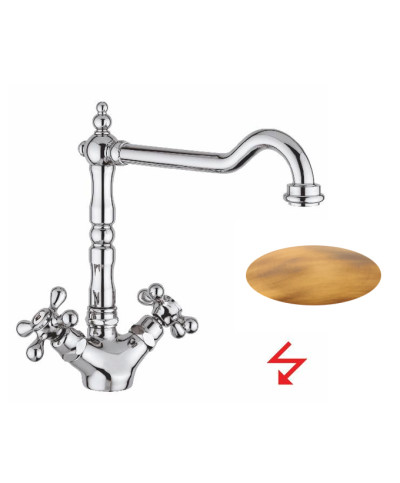 Armando Vicario 400329-101911VO mélangeur évier à bec s/colonne + basse pression bronze