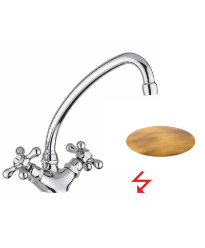 Armando Vicario 400330-101901VO Mélangeur évier à bec + basse pression bronze