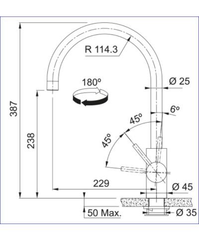 Franke Eos Neo 115.0590.044 - 301909 mitigeur évier à bec mobile  inox