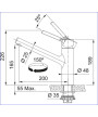 Franke Taros Neo 115.0596.320 - 301934 mitigeur évier à bec mobile  inox