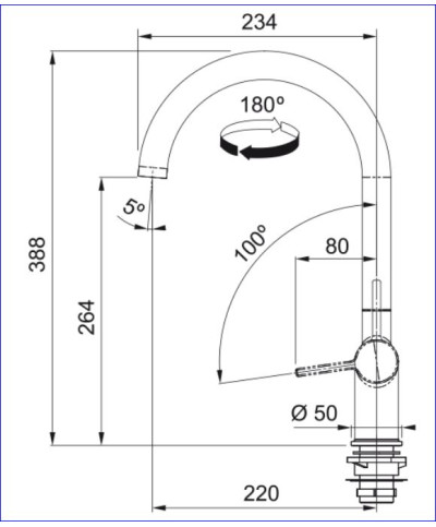 Franke Active 115.0653.398 - 301037 mitigeur évier bec mobile Noir mat