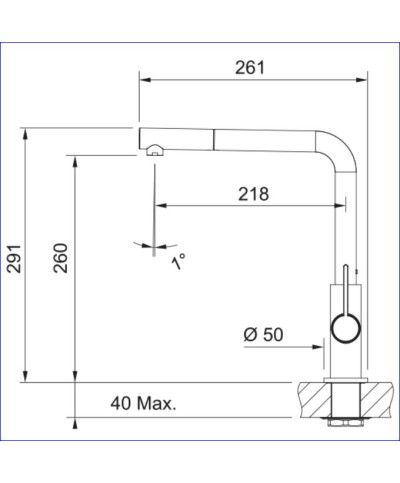 Franke Neptune Evo 115.0373.943 - 301771 mitigeur évier bec extractible Chrome