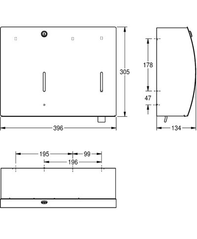Kwc Stratos STRX601 - 2000057209 Distributeur de serviettes + savon mural inox