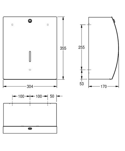 Kwc Stratos STRX670 - 2000057394 Distributeur de rouleau wc 295 mm mural inox