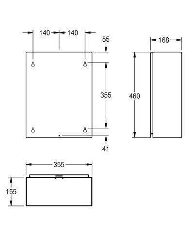 Kwc Rodan RODX605 - 2000090061 Poubelle murale inox