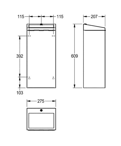 Kwc Rodan RODX605SL - 2000103806 Poubelle murale inox
