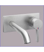 Kwc Bevo 11.422.033.177 -  125049 façade mitigeur lavabo à encastrer + bec 175 brushed steel