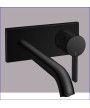 Kwc Bevo 11.422.034.176 - 125023 façade mitigeur lavabo à encastrer + bec 225 noir mat