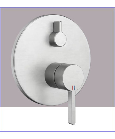 Kwc Bevo 20.424.510.177 - 125055 façade mitigeur douche à encastrer + inverseur + disconnecteur brushed steel