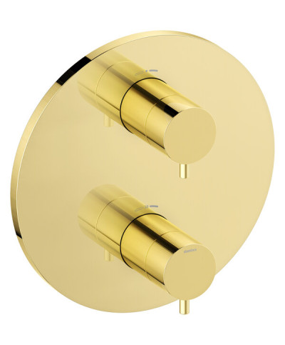 Damixa Silhouet 767067700 façade mitigeur thermo + inverseur à encastrer PVD Laiton