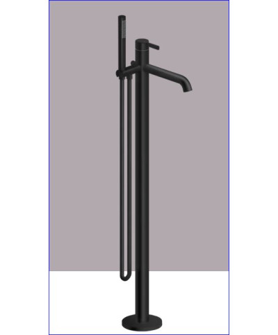 Kwc Bevo 20.421.093.176 - 125030 mitigeur bain-douche au sol + set douche Noir mat