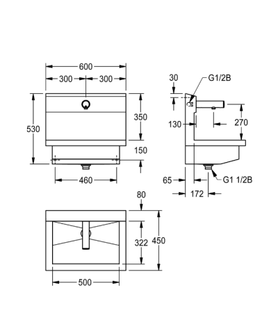 Kwc Planox PL6UEV - 3600004027 Unité de lavage avec robinet mural électronique inox