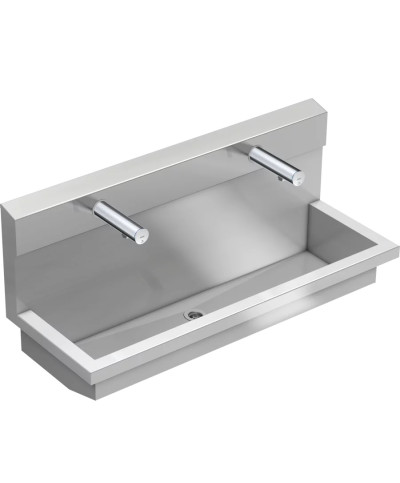 Kwc Planox PL12UEV - 3600004028 Unité de lavage avec 2 robinets muraux électroniques inox