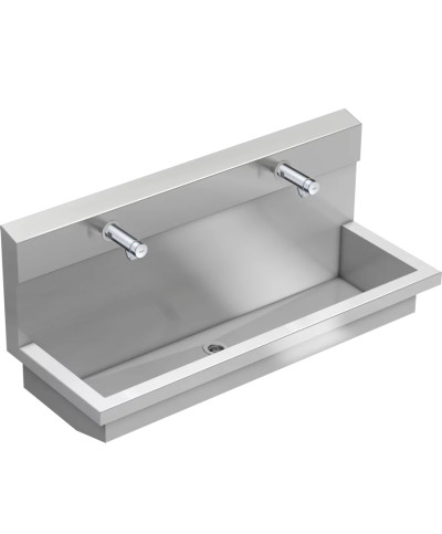 Kwc Planox PL12USV - 3600004024 Unité de lavage avec 2 robinets muraux temporisés inox