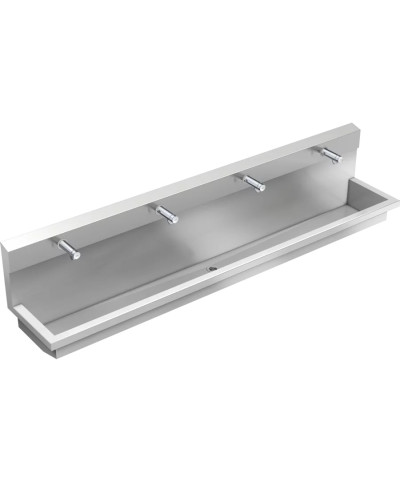 Kwc Planox PL24USV - 3600004026 Unité de lavage avec 4 robinets muraux temporisés inox