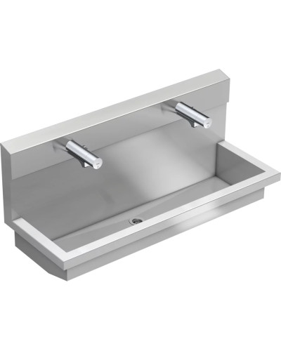 Kwc Planox PL12UEM - 3600004043 Unité de lavage avec 2 robinets électroniques sur batterie inox