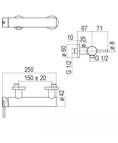 Nobili Live LV00130 mitigeur mural douche chrome
