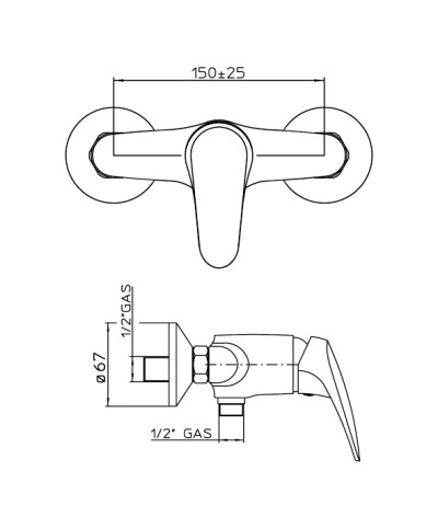 Nobili Classic H547130 mitigeur mural de douche chrome