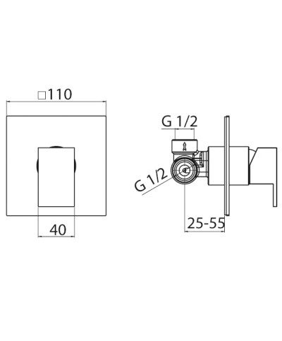 Nobili Dox 95108 mitigeur de douche à encastrer chrome