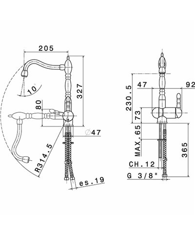Newform Marvel 8650 31 023 Mitigeur évier spec  fenêtre bec Brushed bronze
