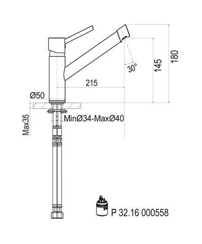 Armando Vicario 400237-1509CR mitigeur évier à bec chrome