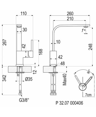 Armando Vicario 400265-1601CR mitigeur évier bec chrome
