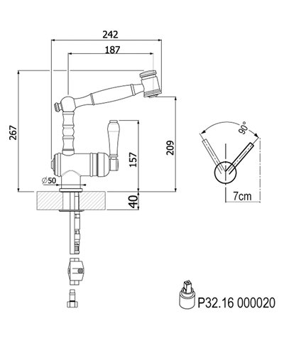 Armando Vicario 400169-101929CO Mitigeur évier à douchette chrome