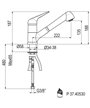 Gattoni 6012365-105519GN mitigeur d'évier à douchette granit noir