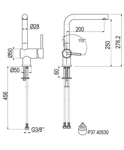 Gattoni 0420PC-373329NS mitigeur évier à bec look inox
