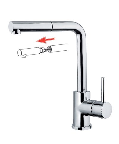 Gattoni 0570PC-373710CO mitigeur évier à douchette chrome