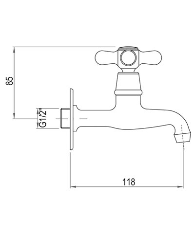 Gattoni 410110-373021NR robinet mural lave-mains noir mat
