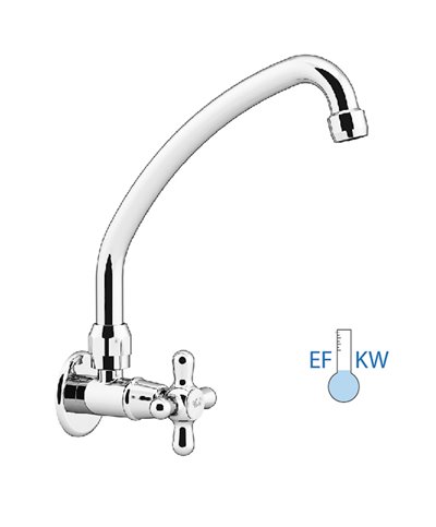 Gattoni 411310-373029HCO robinet mural lave-mains + bec haut chrome