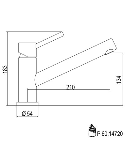 Inox 111509X mitigeur évier à bec inox