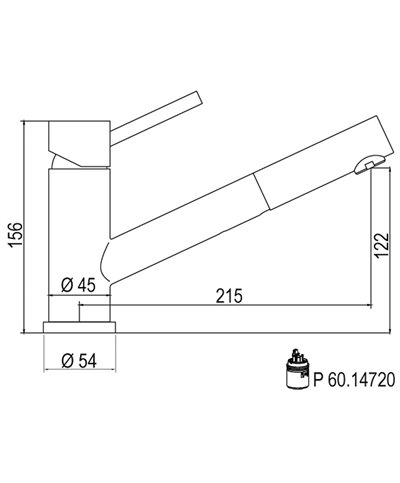 Inox 111519X mitigeur évier à douchette inox