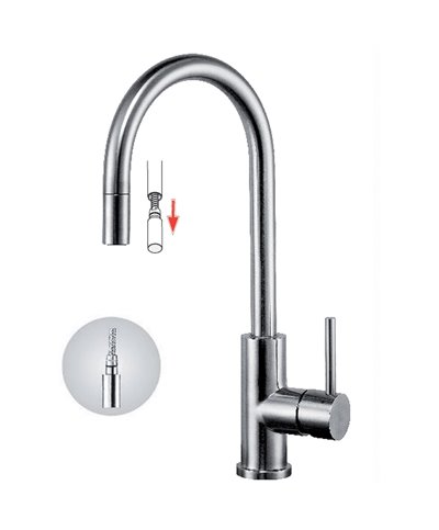 Inox 113545X mitigeur évier à douchette inox