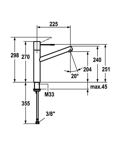 Kwc Ono 10 151 023 700FL - 121492 mitigeur évier à bec inox