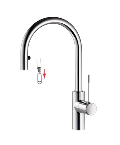 Kwc Ono 10 151 102 700FL - 121496 mitigeur évier neoperl escamotable inox