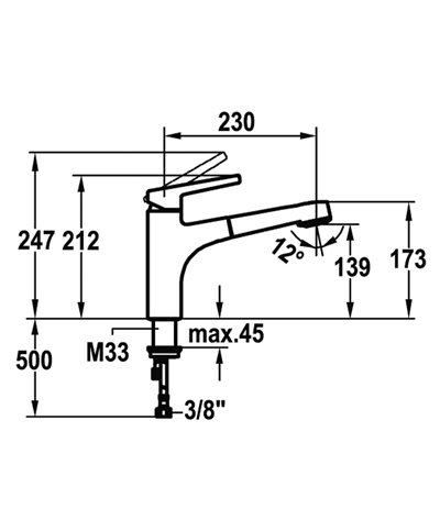 Kwc Suno 10 171 033 000FL - 123959 mitigeur évier à douchette chrome