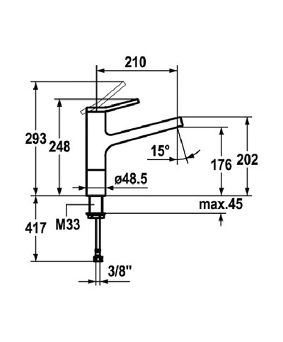 Kwc Ava 10 191 023 000FL - 122125 mitigeur évier à bec chrome