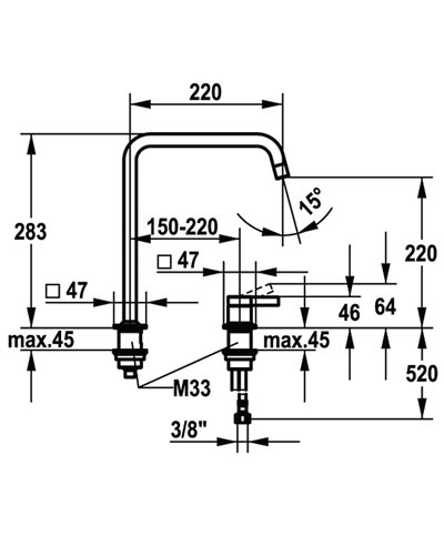 Kwc Era 10 392 022 700FL - 124402 mitigeur évier 2 trous à bec inox