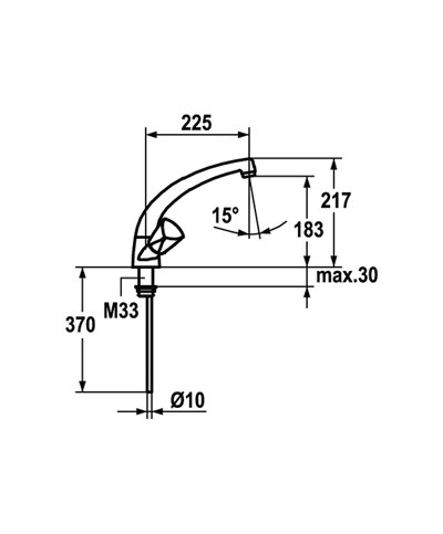 Kwc Star K 10 41 23 000A0201 - 114479 mélangeur évier à bec chrome