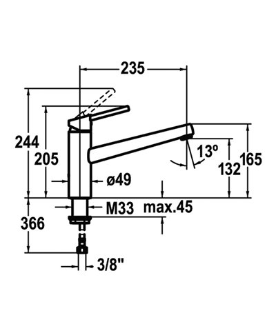 Kwc LunaE 10 441 023 700FL - 123840 mitigeur évier bec mobile inox