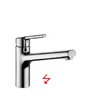 Kwc LunaE 10 445 023 000FL - 125137 mitigeur d'évier à bec + Basse pression Chrome