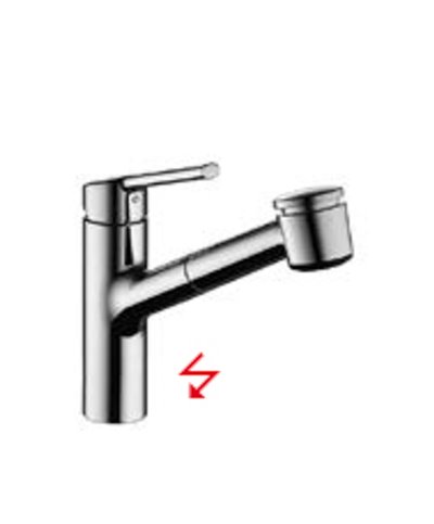 Kwc LunaE 10 445 033 000FL - 125138 mitigeur évier à douchette + Basse Pression Chrome