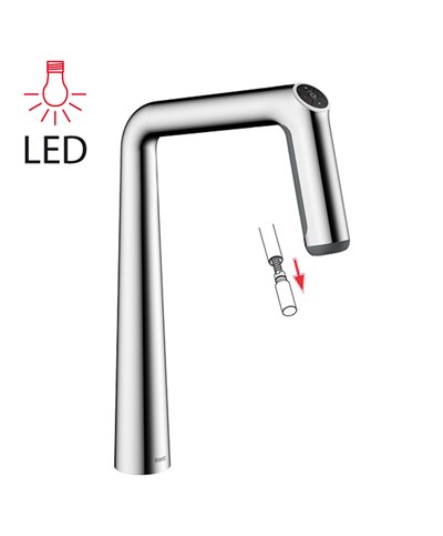 Kwc Kio 10 481 232 000 - 125193 mitigeur évier à douchette + led chrome